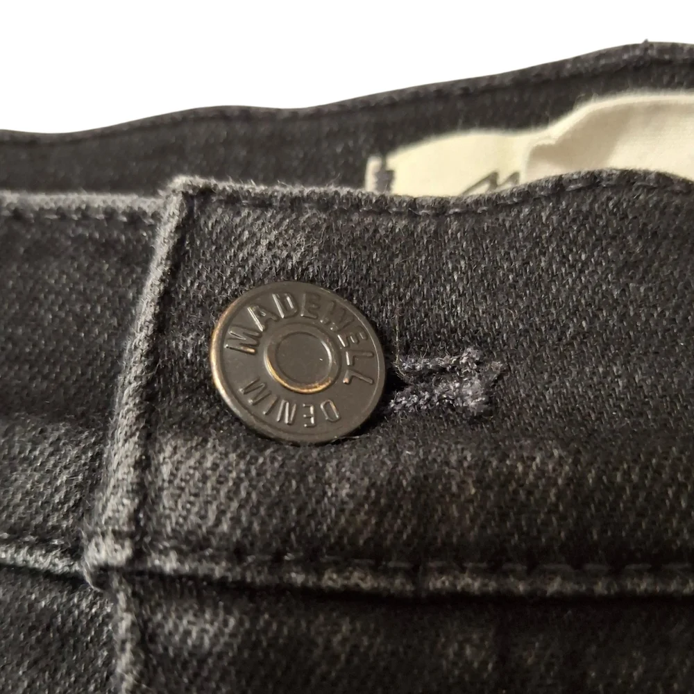 Madewell Women's Mid Rise Kick Out Black Cotton Denim Jeans Size 31 - Picture 6 of 15